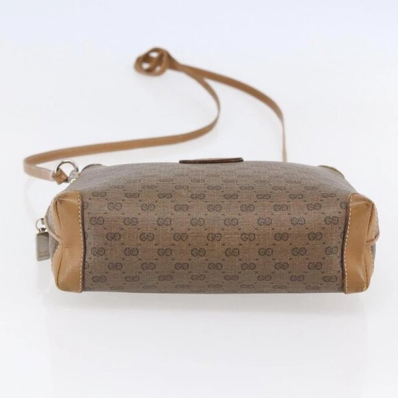 GUCCI Micro GG Supreme Shoulder Bag PVC Brown Gold - Picture 6 of 16